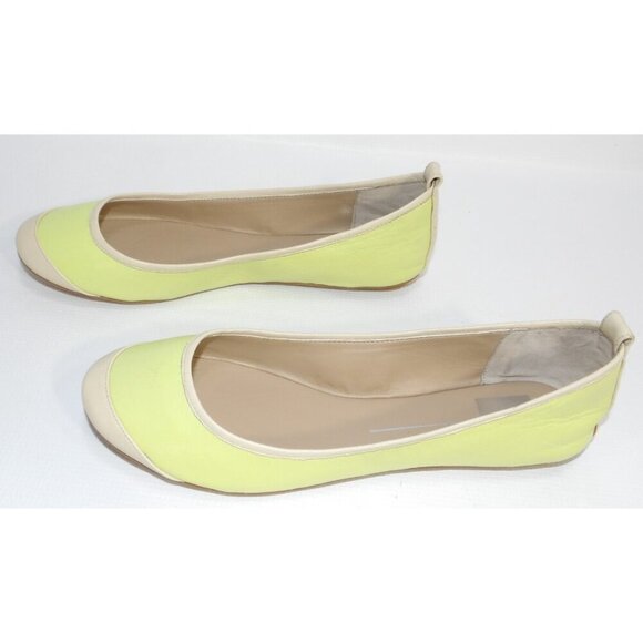 DOLCE VITA green-ish yellow & beige leather flats lightweight shoes women's 10 - Picture 6 of 9